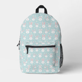 Impresa Mochila Azul Pastel de conejitos dulces