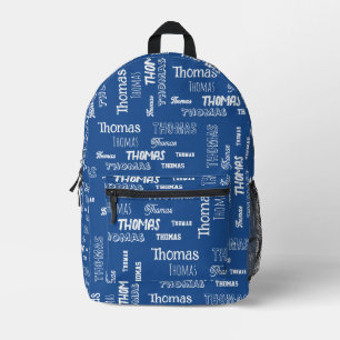 Impresa Mochila Azul Personalizada con Nombre Niño Regreso
