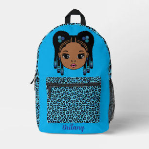 Impresa Mochila azul personalizada para bebé niña con esta