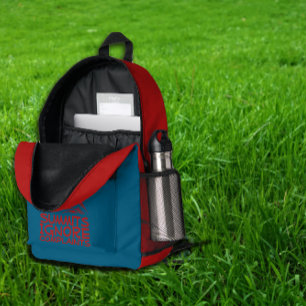 Impresa Mochila azul roja de Arte Minimalista de Montaña p