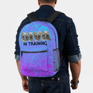Impresa Mochila Azul Rosa Dorada Diva en Entrenamiento SIN
