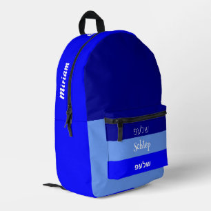 Impresa Mochila azul sostenible personalizada con nombre