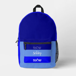 Impresa Mochila azul sostenible personalizada con nombre