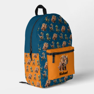Impresa Mochila azul y Naranja de Dinosaur Boy