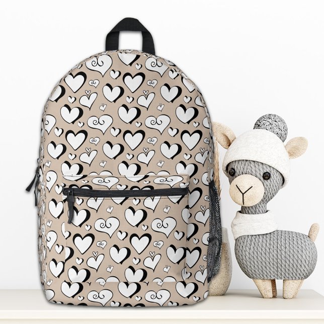 Impresa Mochila Beige Hearts (Subido por el creador)