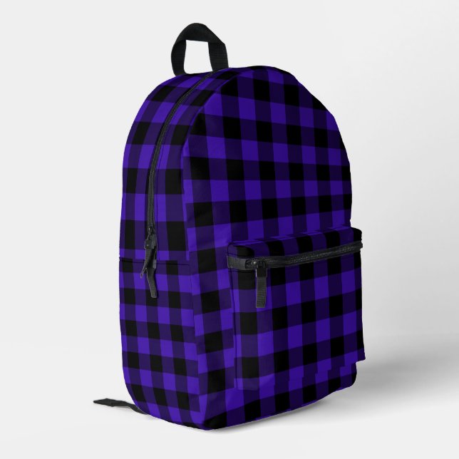 Impresa Mochila Black and Blue Check (Esquina izquierda trasera)