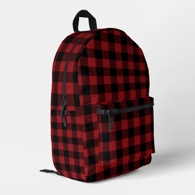Impresa Mochila Black and Red Check (Esquina izquierda trasera)