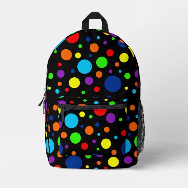 Impresa Mochila Black Rainbow Spots (Anverso)