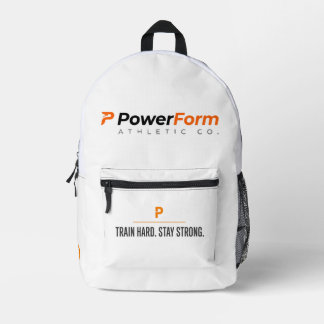 Impresa Mochila Blanca Atlética Entrena Fuerte Permanece F