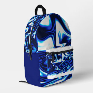 Impresa Mochila Blue Marble Swirl – Patrón Abstracto Fluid
