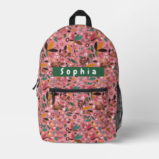Impresa Mochila Botánica Rosa Personalizada para Chicas