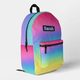 Impresa Mochila chica de arco iris de personalizable corto