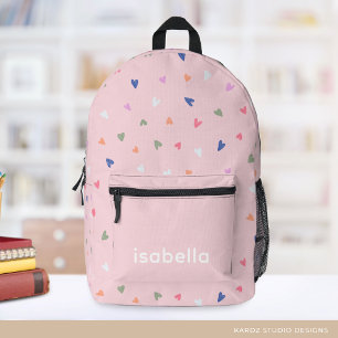 Impresa Mochila Chica personalizada de nombre de corazón c