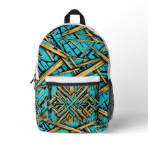 Mochila Cityscape Golden Cyan