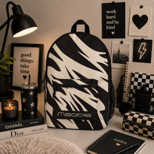 Impresa Mochila clásica con estampado de cebra