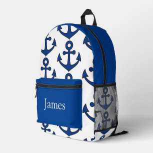 Impresa Mochila coloreada personalizada, anclajes azules