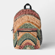 Mochila con arco de arcoíris abstracto en melocotó