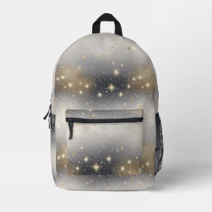 Impresa Mochila con brillo dorado y plateado elegante