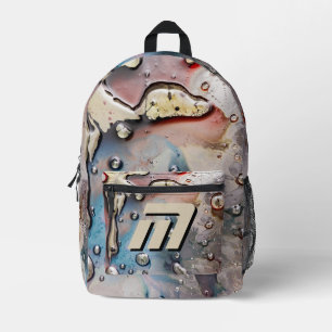 Impresa Mochila con cita personalizada de arte fluido metá