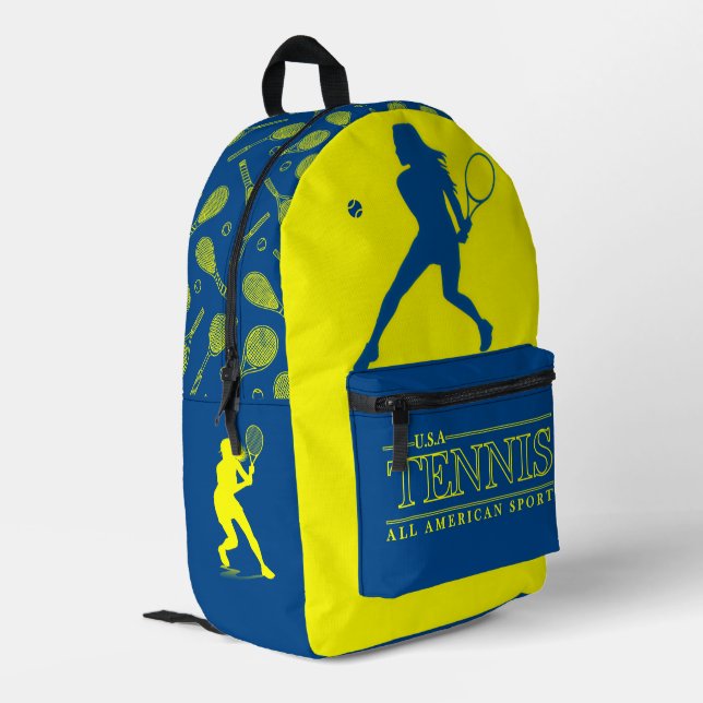 Impresa Mochila con diseño de tenis de EE. UU.  (Esquina izquierda trasera)