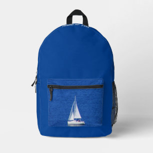 Impresa Mochila con estampado de barco de vela