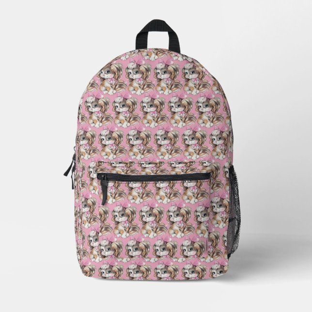 Impresa Mochila con estampado de cachorro (Anverso)