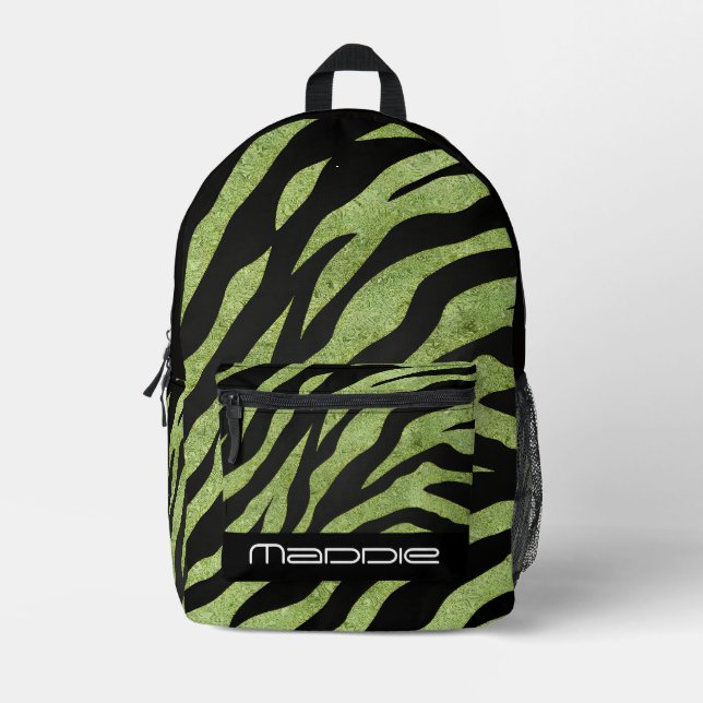 Impresa Mochila con estampado de cebra brillante (Anverso)