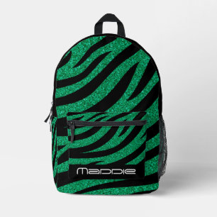 Impresa Mochila con estampado de cebra brillante