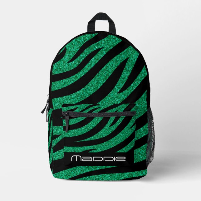 Impresa Mochila con estampado de cebra brillante (Anverso)