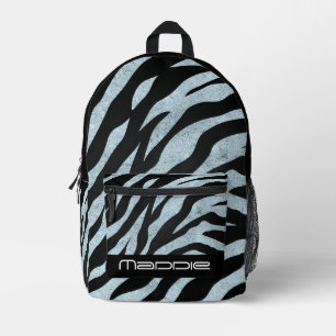 Impresa Mochila con estampado de cebra brillante