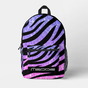 Impresa Mochila con estampado de cebra brillante