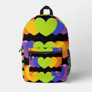 Impresa Mochila con estampado de corazones y corazones de