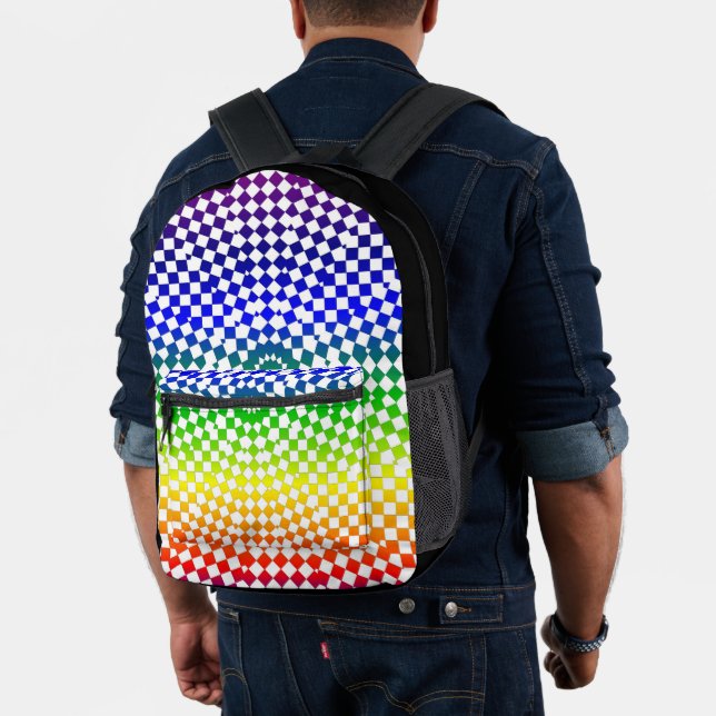Impresa Mochila con estampado de diamantes de arcoíris en  (Insitu (Modelo))