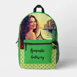 Impresa Mochila con estampado de escapada romántica, amor 
