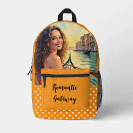 Impresa Mochila con estampado de escapada romántica, amor 