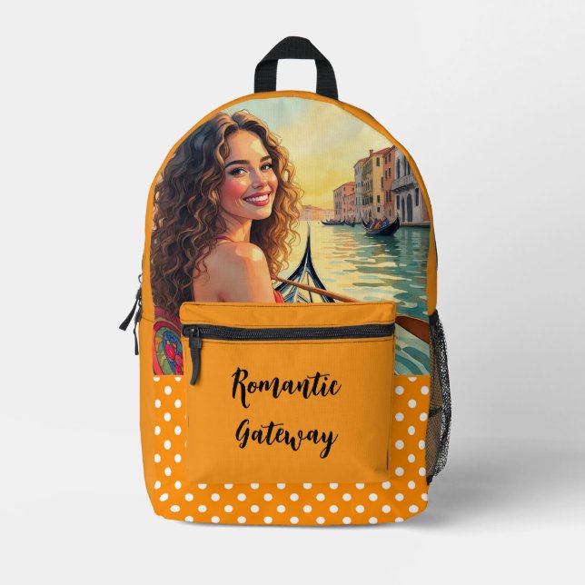 Impresa Mochila con estampado de escapada romántica, amor  (Anverso)
