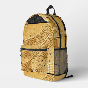 Impresa Mochila con estampado de leopardo y cuadros de mos