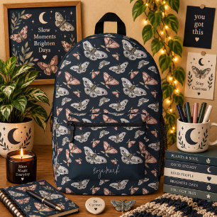 Impresa Mochila con estampado de mariposa nocturna