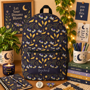 Impresa Mochila con estampado de mariposa polilla floral