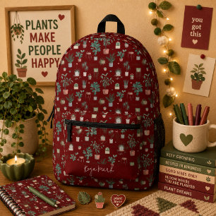Impresa Mochila con estampado de patrón de cactus salvaje