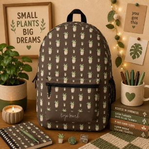 Impresa Mochila con estampado de patrón de cactus salvaje
