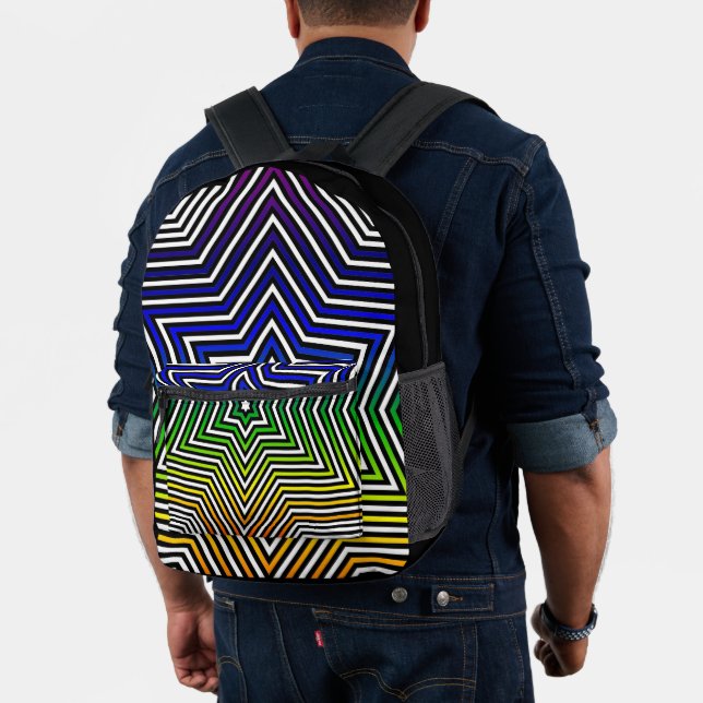 Impresa Mochila con estampado de patrón de estrella de arc (Insitu (Modelo))