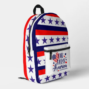 Impresa Mochila con estampado de rayas estrelladas