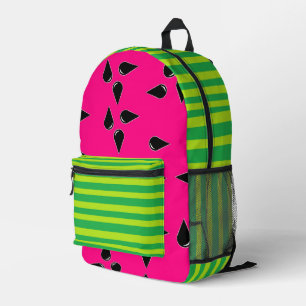 Impresa Mochila con estampado de sandía en rosa y verde