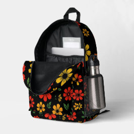 Impresa Mochila con Estampado Floral para Mujeres y Adoles