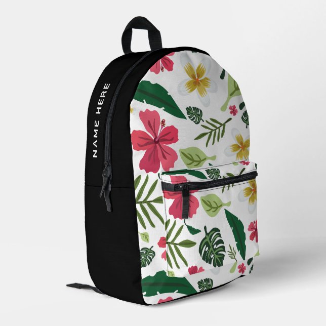 Impresa Mochila con estampado floral tropical (Esquina izquierda trasera)