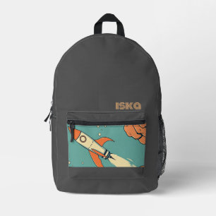 Impresa Mochila con Estampado Retro