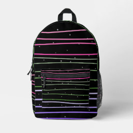 Impresa Mochila con estrellas con líneas onduladas