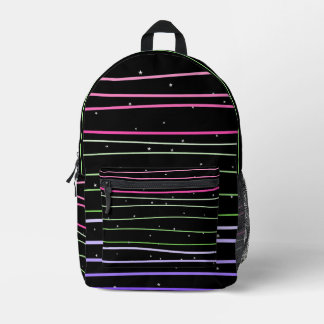 Impresa Mochila con estrellas con líneas onduladas