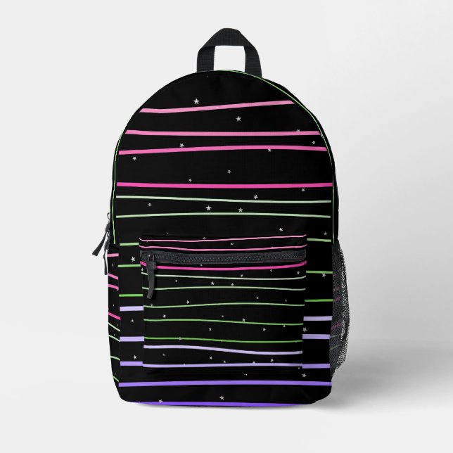Impresa Mochila con estrellas con líneas onduladas (Anverso)